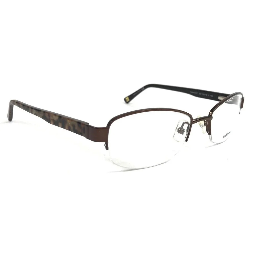 Marchon NYC Eyeglasses Frame TAMMANY 210 Satin Brown Tortoise Half Rim 51-18-135